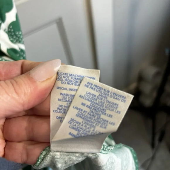 Boden Green Spade Print V Neck Short Sleeve A Line Mini Dress Size US 6L - Picture 6 of 7